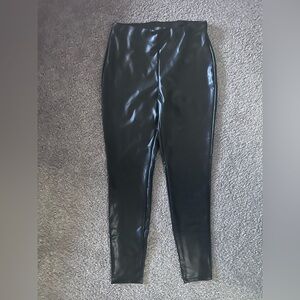 Wonderly Shiny Black Faux Leather Pants